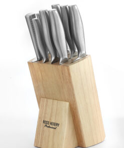 Japanese Style Chef's 9 Piece Knife Set In Oak Wooden Block