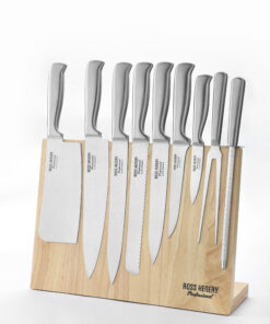 Eclipse Chef's 9 Piece Knife Set With Oak Magnetic Board