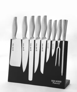 Japanese Style Chef's 9 Piece Knife Set With Black Magnetic Board