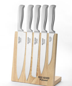Eclipse Chef's 5 Piece Knife Set With Oak Magnetic Board